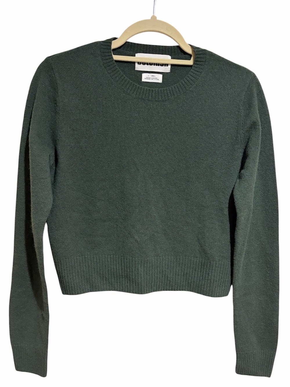 Colorush 100% Cashmere Crewneck Sweater Green Size Small
